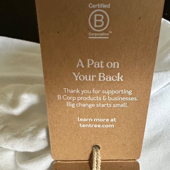 tentree White Short Sleeve Tee with Green and Purple Logo - Picture 6 of 9